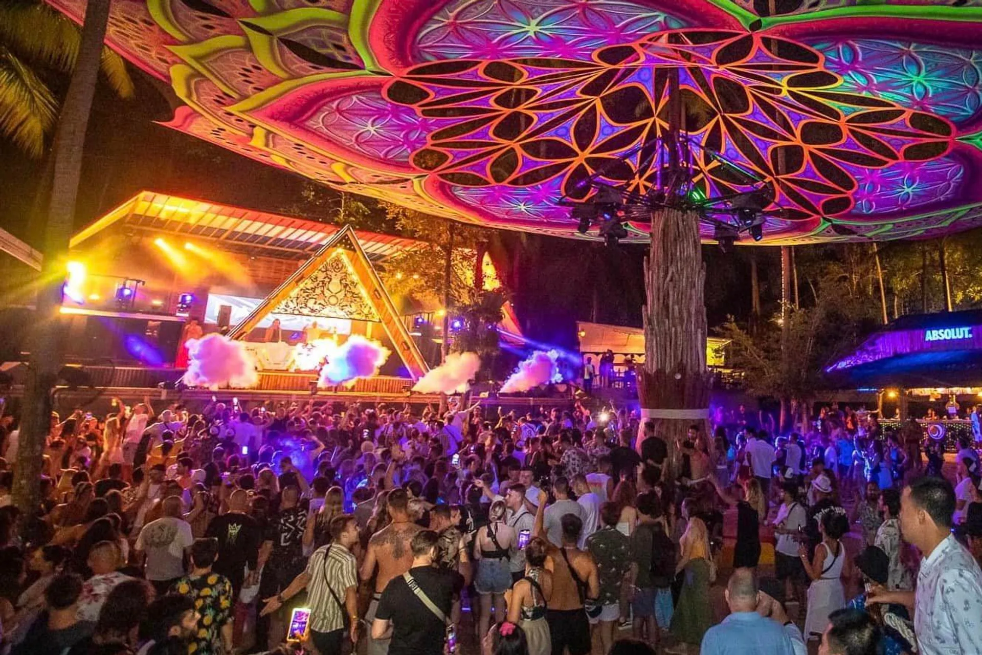 Halfmoon Magic Forest main stage at night